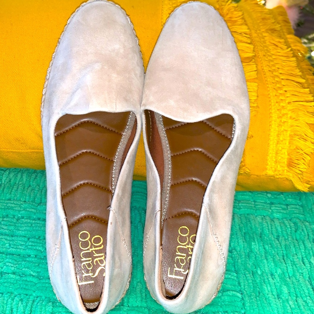 Tan suede loafers